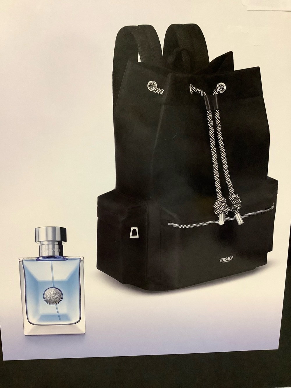 NEW Versace Eau De Toilette 100ml. PLUS Black Backpack Travel Scent Elegant